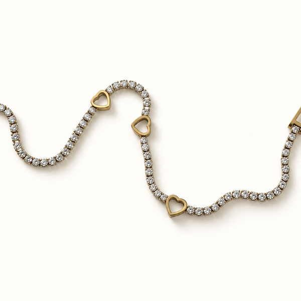 Gracia Heart Tennis Bracelet