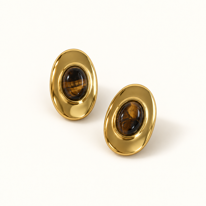 Mami Tiger Eye Stud Earrings