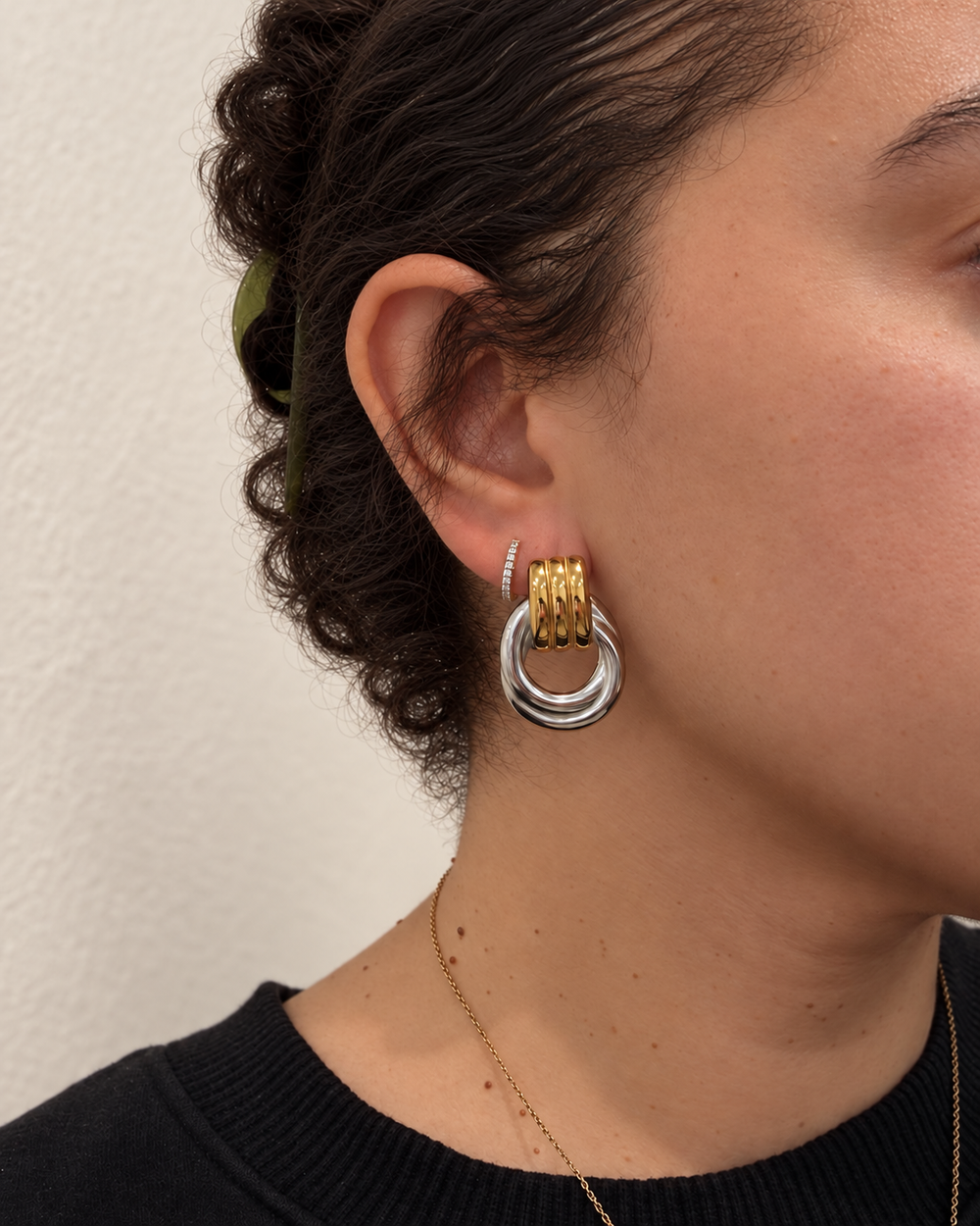 Mixta Two-Tone Stud Earrings