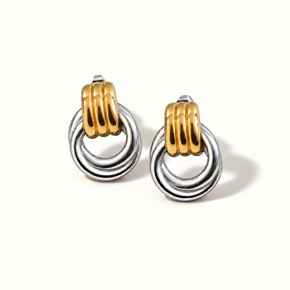 Mixta Two-Tone Stud Earrings