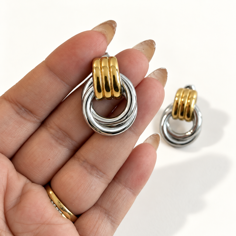 Mixta Two-Tone Stud Earrings