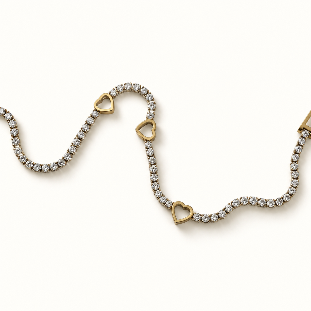 Gracia Heart Tennis Bracelet