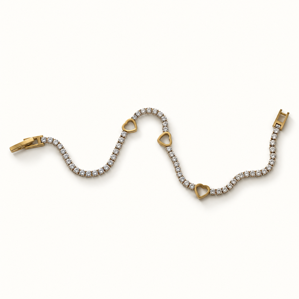 Gracia Heart Tennis Bracelet
