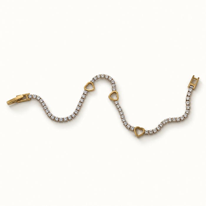 Gracia Heart Tennis Bracelet