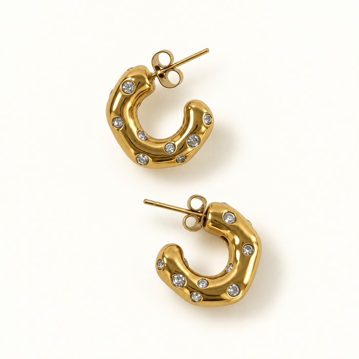 Brillante Studded Hoop Earrings