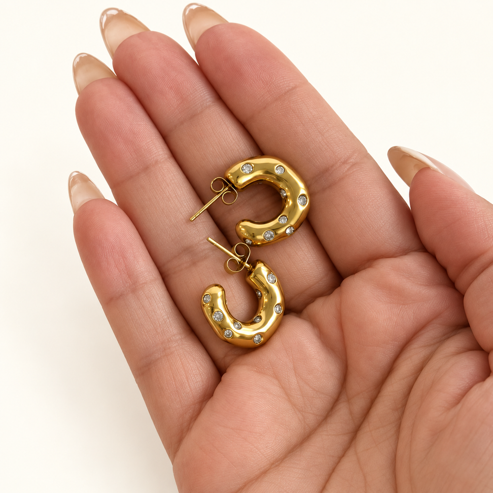 Brillante Studded Hoop Earrings