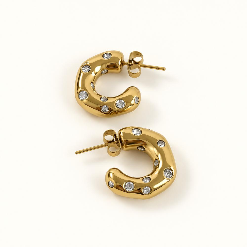 Brillante Studded Hoop Earrings
