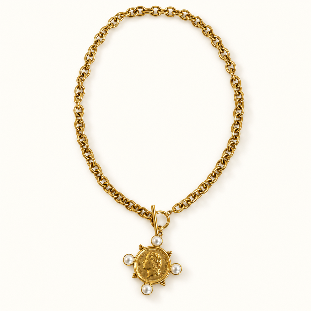 Reina Coin Pendant Necklace