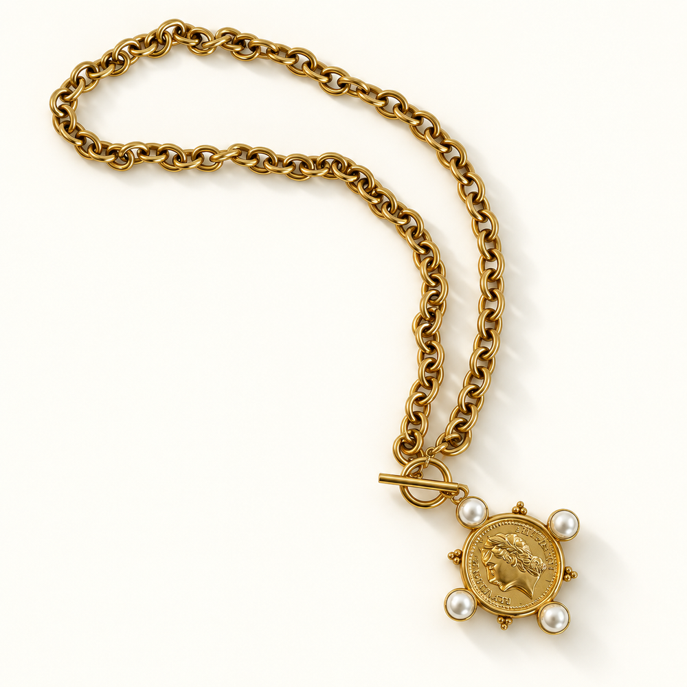 Reina Coin Pendant Necklace