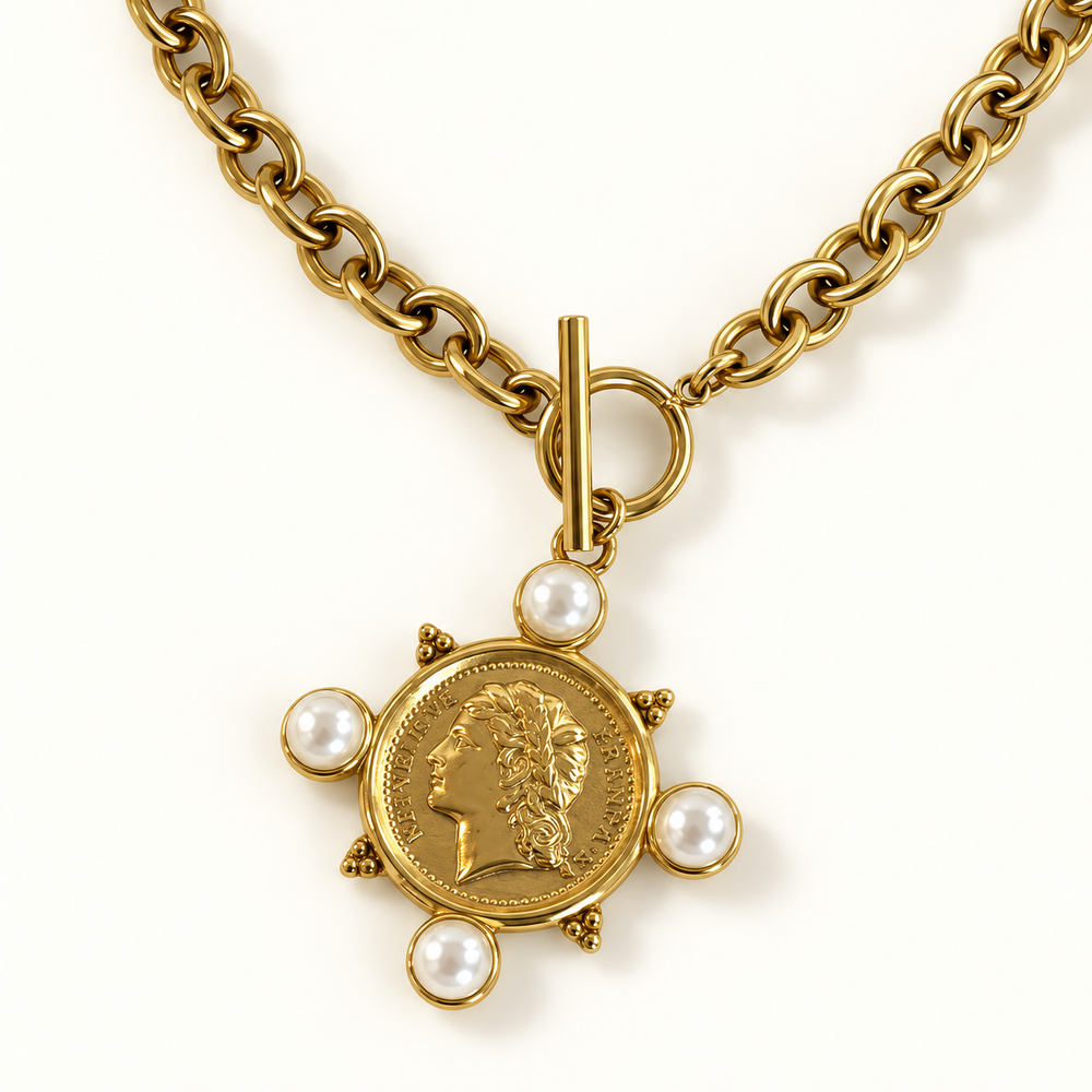 Reina Coin Pendant Necklace